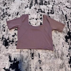 Lululemon Brown Ribbed Short Sleeve Top